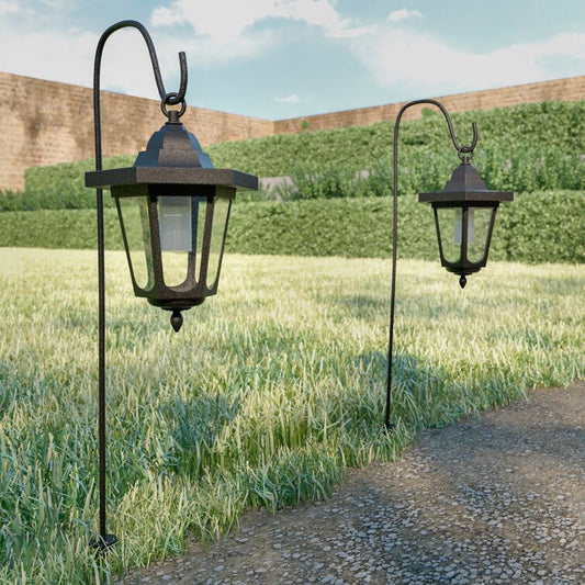 Pure Garden Hanging Solar Coach 2 LED Pathway Lights (Set of 2)